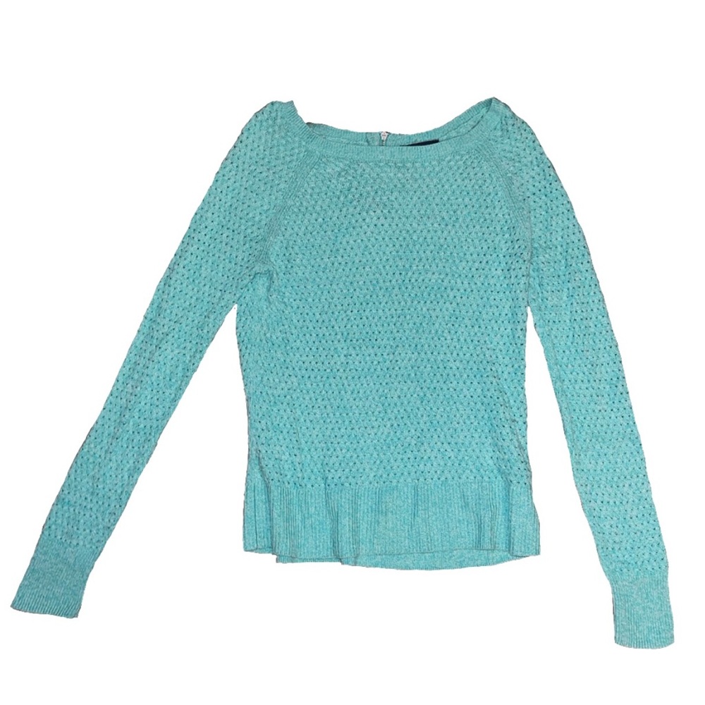 American Eagle Teal zipper back sweater